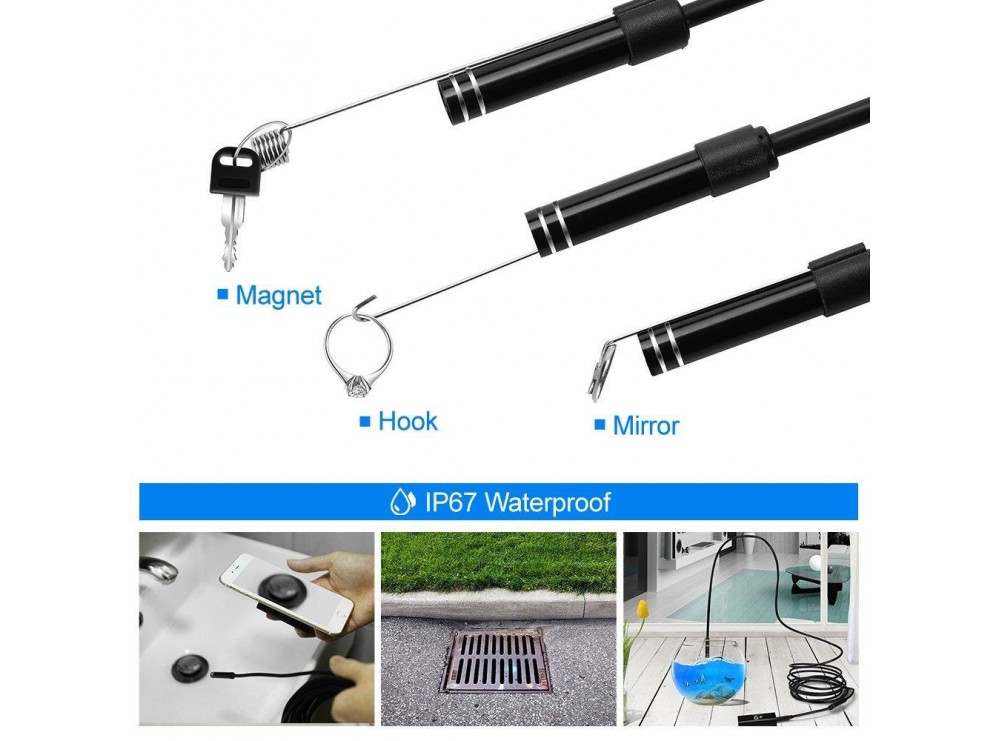 دوربین ( آندوسکوپ ) 1.3 مگاپیکسل لنز 7mm کابل 2 متر ارتباط USB سازگار با ویندوز و اندروید