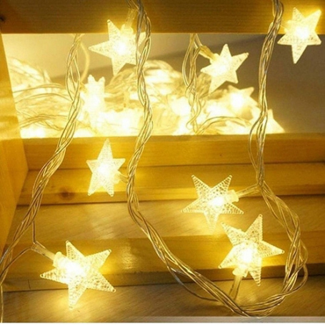 ریسه LED مفتولی سفید آفتابی سه متری طرح ستاره