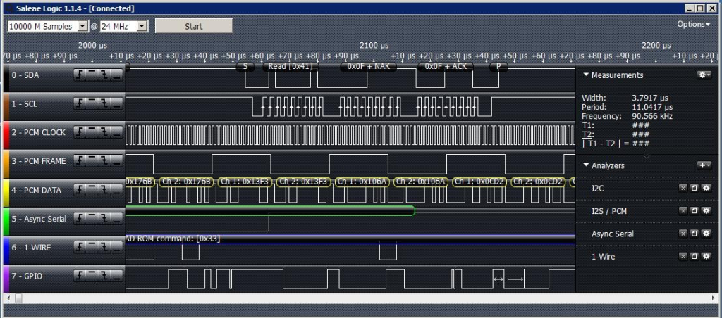 لاجیک آنالایزر USB به همراه بافر 24M 8CH