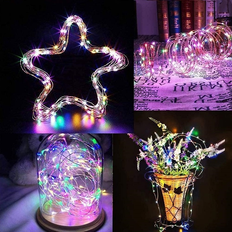 ریسه LED مفتولی باغچهای RGB دارای پنل خورشیدی