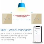 کلید دو پل هوشمند لمسی TUYA سفید با قابلیت کنترل از طریق WiFi و RF433MHz