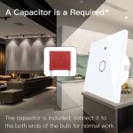 کلید دو پل هوشمند لمسی TUYA سفید با قابلیت کنترل از طریق WiFi و RF433MHz
