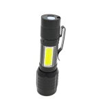 چراغ قوه زوم دار جیبی XPE+COB با چراغ بغل