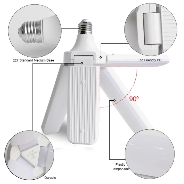 لامپ ال ای دی 50 وات هالی استار مدل FAN BULB FOUR BLADE 4 in 1 پایه E27