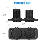 شارژر USB خودرویی روپنلی دوبل فندکی و دو خروجی فست شارژ QC3.0 با ON/OFF لمسی