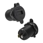 شارژر USB خودرویی روپنلی گرد قرمز دو خروجی فست شارژ QC3.0 با نشانگر ولتاژ