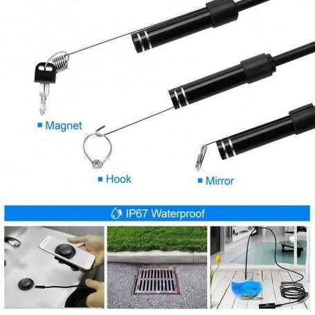 دوربین آندوسکوپی فنری 1.3 مگاپیکسل لنز 7mm کابل 5 متر ارتباط USB