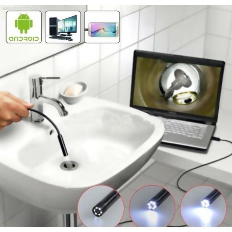 دوربین آندوسکوپی فنری 1.3 مگاپیکسل لنز 7mm کابل 5 متر ارتباط USB