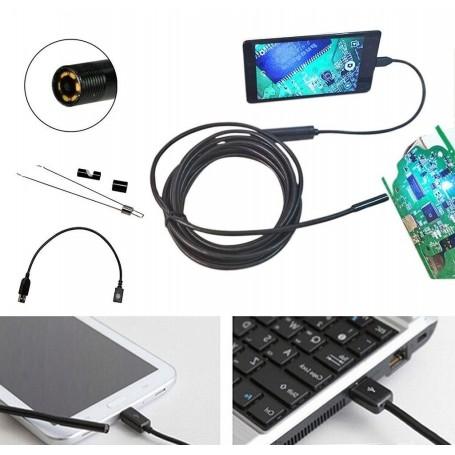 دوربین آندوسکوپی فنری 1.3 مگاپیکسل لنز 7mm کابل 5 متر ارتباط USB