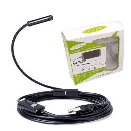 دوربین آندوسکوپی فنری 1.3 مگاپیکسل لنز 7mm کابل 5 متر ارتباط USB