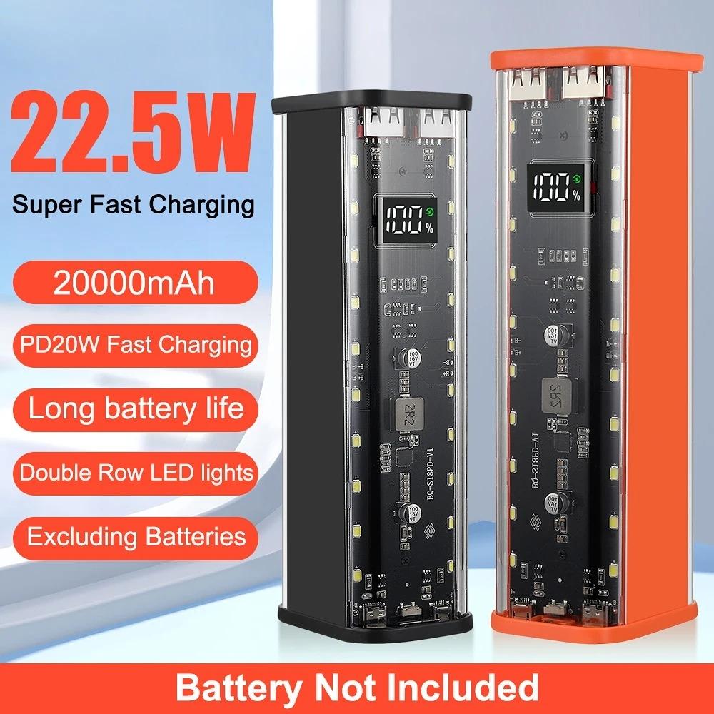 کیس شفاف پاوربانک فست شارژ ۲۰۰۰۰mAh مدل BQ-S18PD – سبک، حرفهای، قابل شخصیسازی