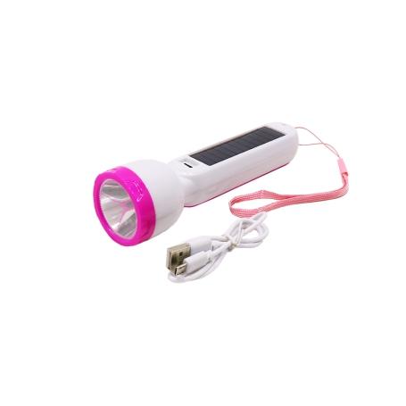 چراغ قوه شارژی خورشیدی GM-7796 با چراغ بغل