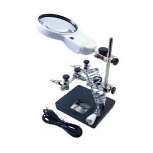 گیره مونتاژ ذره بین دار به همراه پایه هویه مدل MG16129AC1