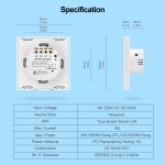 کلید سه پل هوشمند لمسی TUYA سفید با قابلیت کنترل از طریق WiFi و RF