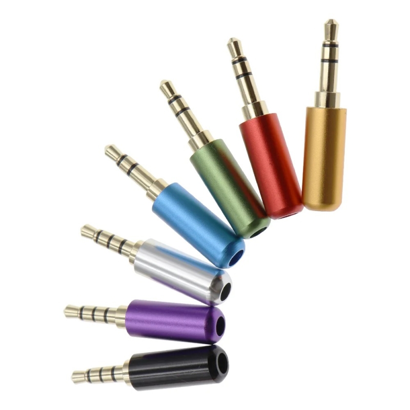 فیش AUX نری 3.5mm استریو بدنه مشکی TRRS با پین آبکاری شده طلایی