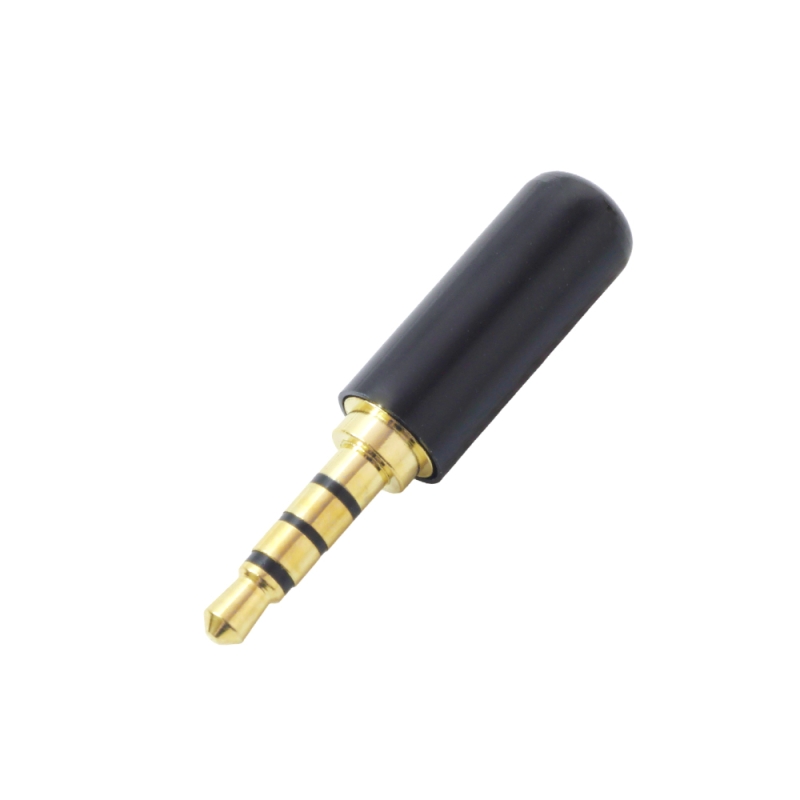 فیش AUX نری 3.5mm استریو بدنه مشکی TRRS با پین آبکاری شده طلایی