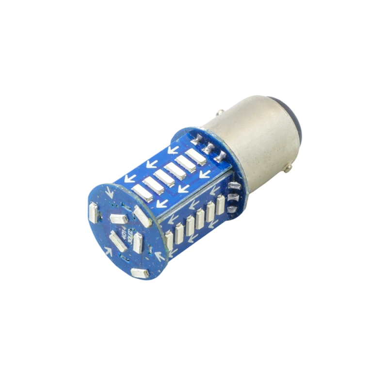 لامپ LED خودرویی دو کنتاکت 5W آبی (مدل 4014 پایه BAY15D)