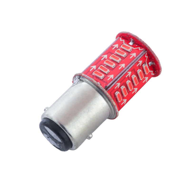 لامپ LED خودرویی دو کنتاکت 5W قرمز (مدل 4014 پایه BAY15D)