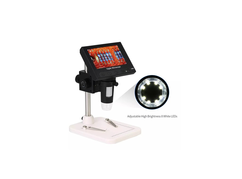 میکروسکوپ دیجیتال 1000X Portable Digital Microscope دارای نمایشگر 4.3 اینچی مدل DM4