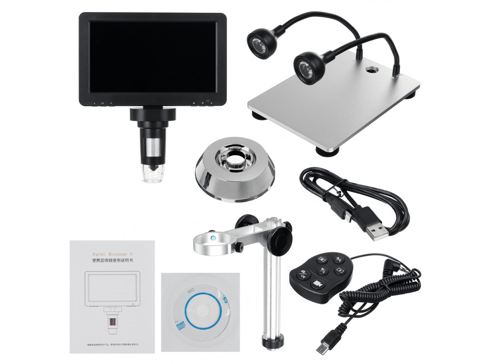 میکروسکوپ دیجیتال پرتابل 1200X مدل DM9 با نمایشگر 7 اینچی