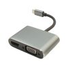 تبدیل 4 کاره همه کاره تایپ سی (هاب 4 پورت HDMI و VGA و USB و PD)