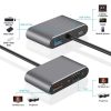 تبدیل 4 کاره همه کاره تایپ سی (هاب 4 پورت HDMI و VGA و USB و PD)