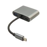 تبدیل 4 کاره همه کاره تایپ سی (هاب 4 پورت HDMI و VGA و USB و PD)
