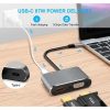 تبدیل 4 کاره همه کاره تایپ سی (هاب 4 پورت HDMI و VGA و USB و PD)