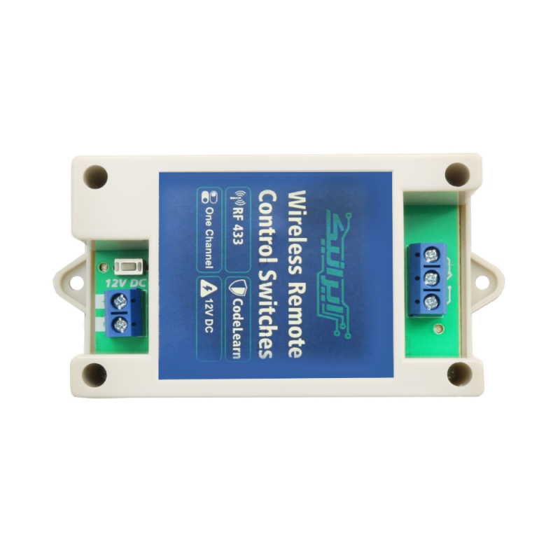 ریموت کنترلر تک کاناله صنعتی 433MHz کدلرن قابدار 12V DC ایرانیک به همراه ریموت