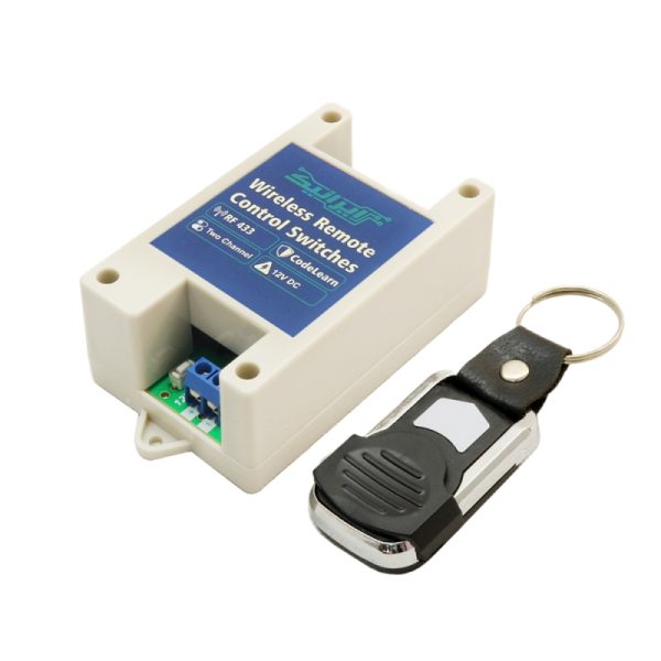 ریموت کنترلر تک کاناله صنعتی 433MHz کدلرن قابدار 12V DC ایرانیک به همراه ریموت