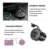 شارژر USB خودرویی روپنلی گرد QC3.0 + Type-C با کلید ON/OFF و نشانگر ولتاژ