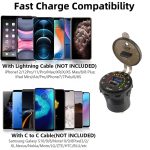 شارژر USB خودرویی روپنلی گرد QC3.0 + Type-C با کلید ON/OFF و نشانگر ولتاژ
