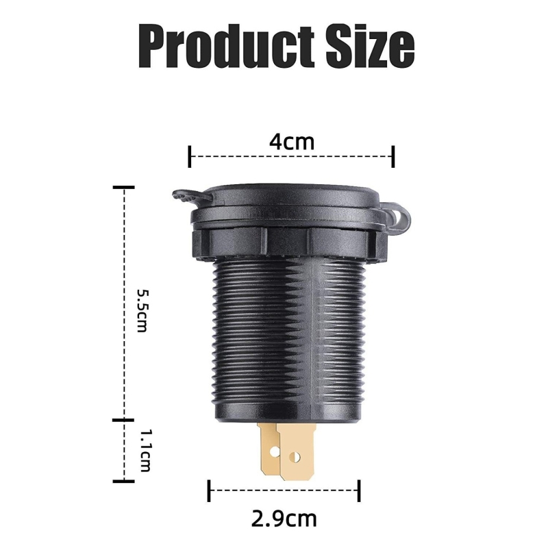 شارژر USB خودرویی روپنلی گرد قرمز QC3.0 + Type-C با نمایشگر ولتاژ و کلید ON/OFF