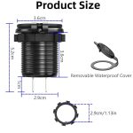 شارژر USB خودرویی روپنلی گرد قرمز QC3.0 + Type-C با نمایشگر ولتاژ و کلید ON/OFF