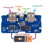 ماژول پاوربانک با دو خروجی USB و نشانگر LED به همراه چراغ قوه