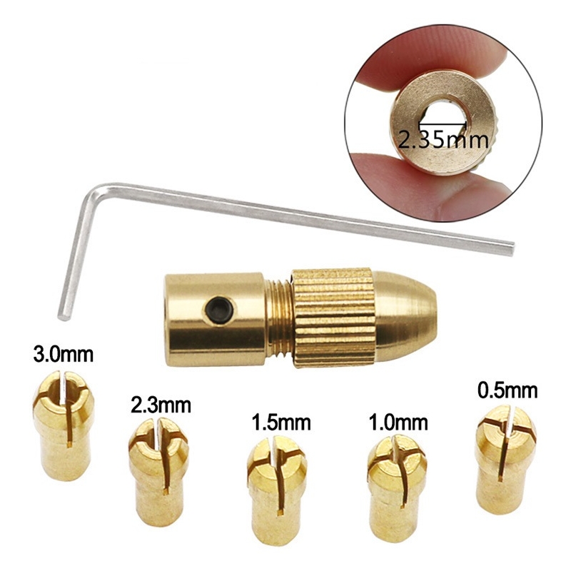 ست سه نظام پنج سر با قطر شافت 2.35mm و سایز مته 0.8mm تا 3mm