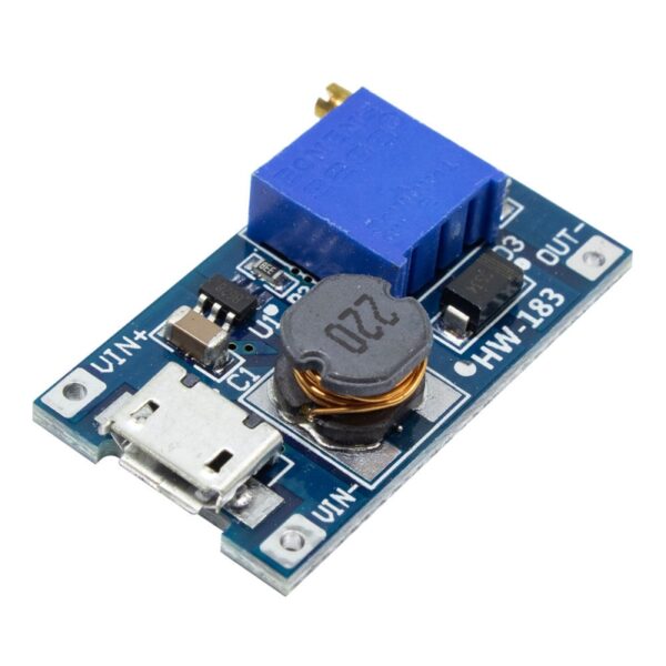 ماژول رگولاتور ولتاژ افزاینده HW-183 با ورودی Micro USB و جریان 2 آمپر