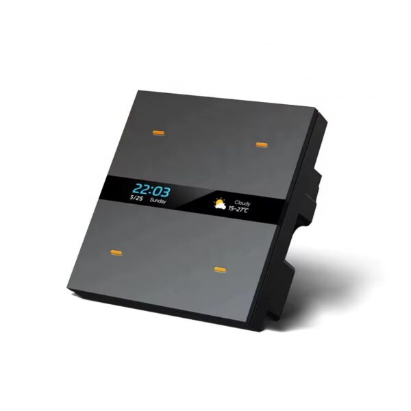 کلید چهار پل هوشمند TUYA مشکی دارای نمایشگر با ارتباط ZigBee مدل M8 PRO